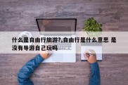 什么是自由行旅游?,自由行是什么意思 是没有导游自己玩吗