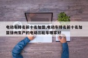 电动车排名前十名加盟,电动车排名前十名加盟徐州生产的电动三轮车哪家好