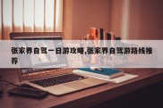 张家界自驾一日游攻略,张家界自驾游路线推荐